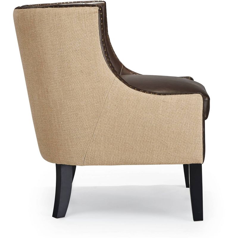 24" Amelie Mid-Century Modern Armchair Dark Brown - Adore Décor