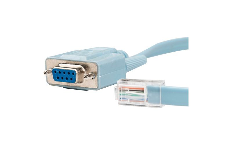 Rocstor Premium 6 ft Cisco&reg; console router cable - RJ45 (m) - DB9 (f) - RJ-45 Male Network - DB-9 Female Serial - Blue - Blue Cisco Router Cable