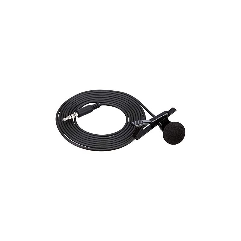 Basics Lapel Microphone &shy; Omnidirectional Mic - Black, 2-Pack