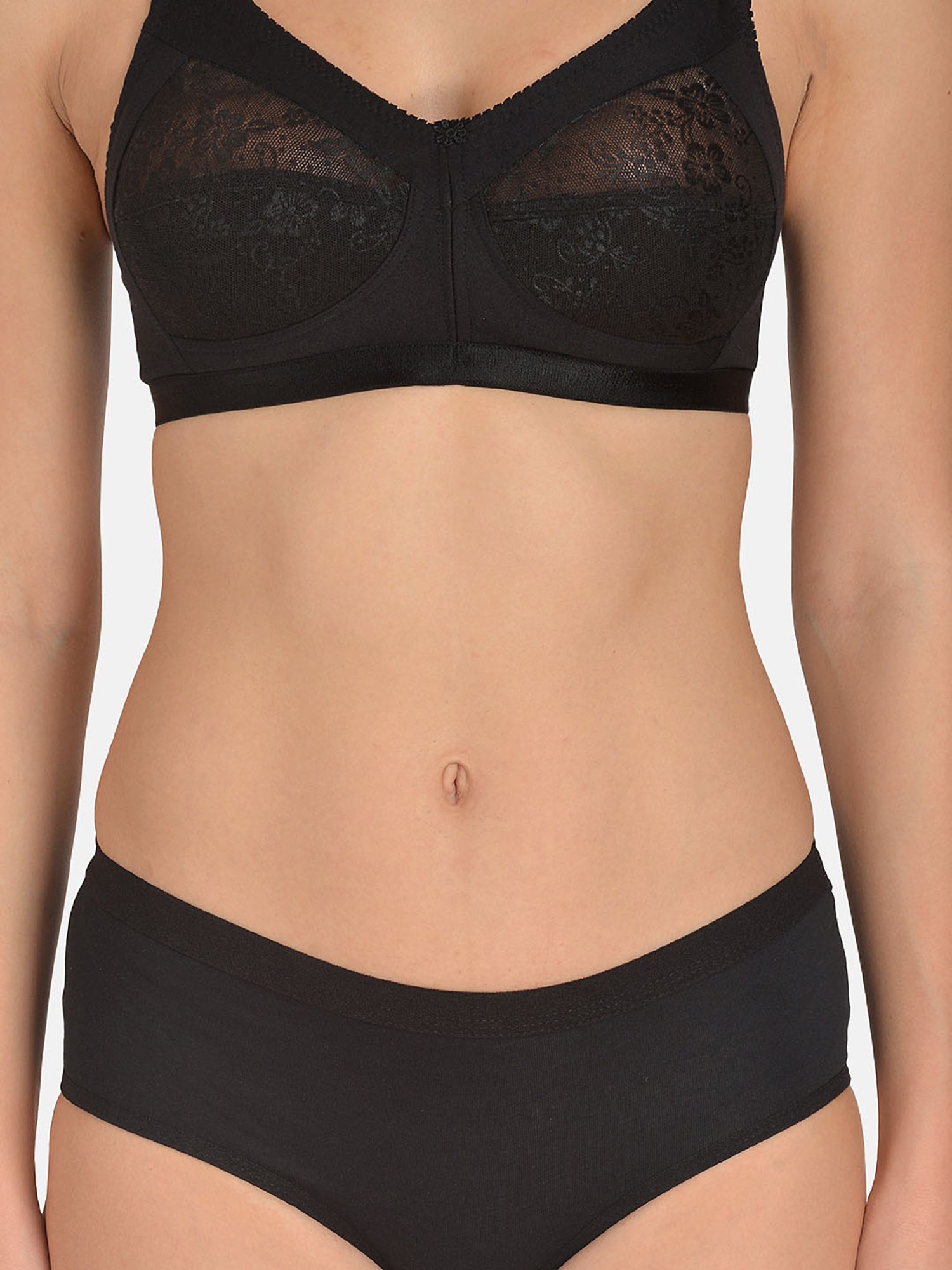 Mod & Shy Black Lace Bra & Panty Set