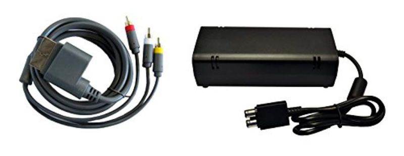 XBox 360 Slim Parts Bundle - Power Adapter and AV Cable - by Mars Devices