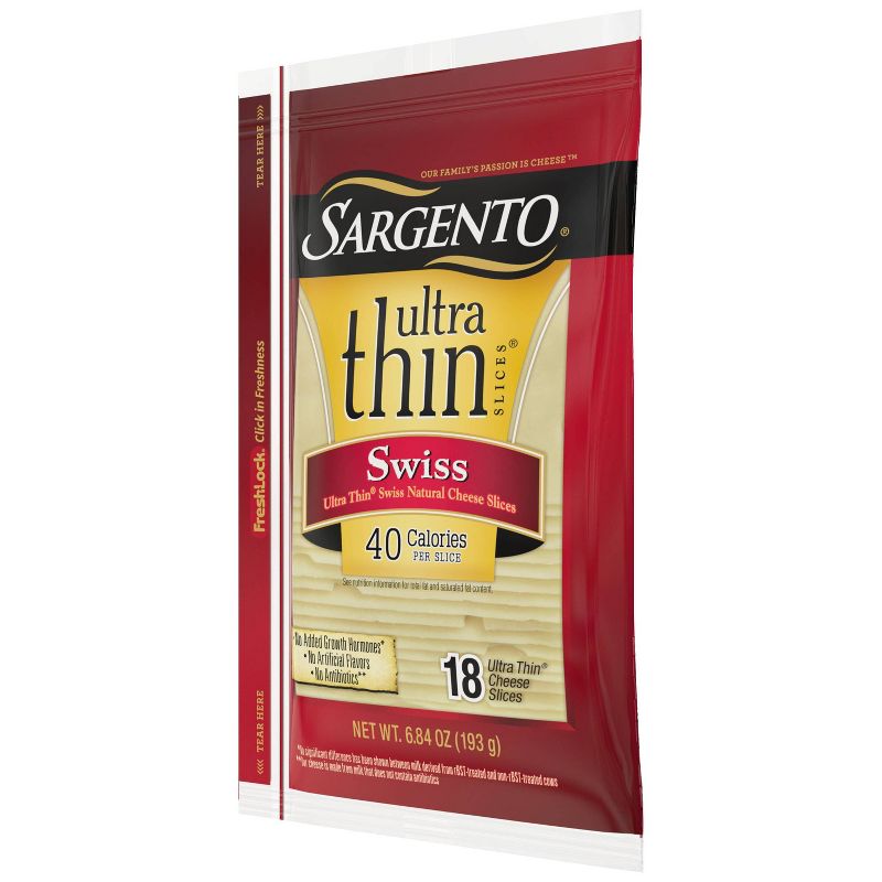 Sargento Ultra Thin Natural Swiss Cheese Slices - 6.84oz/18 slices