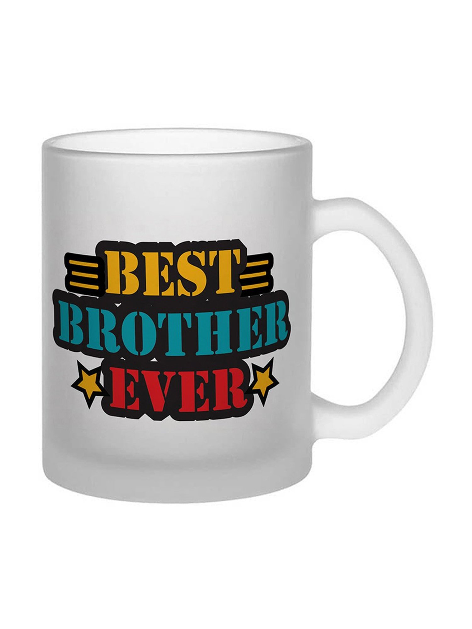 Gathari Best Brother Ever White Glass Frosted Coffee Mug 350 ml