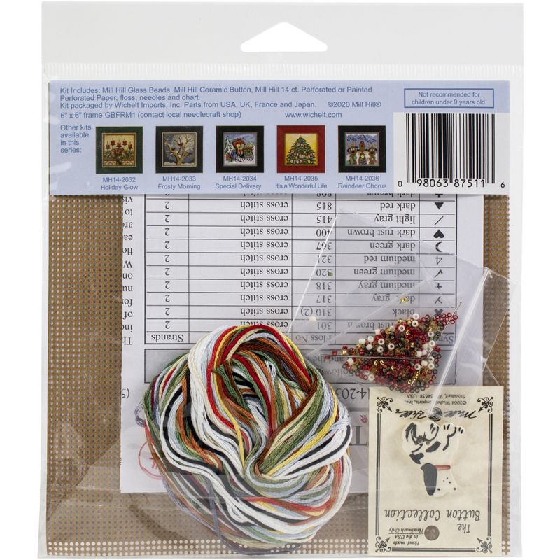 Mill Hill Buttons & Beads Counted Cross Stitch Kit 5"X5"-Christmas Welcome (14 Count)