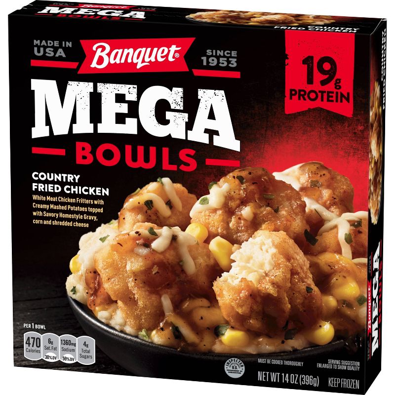 Banquet Mega Bowl Frozen Country Fried Chicken - 14oz