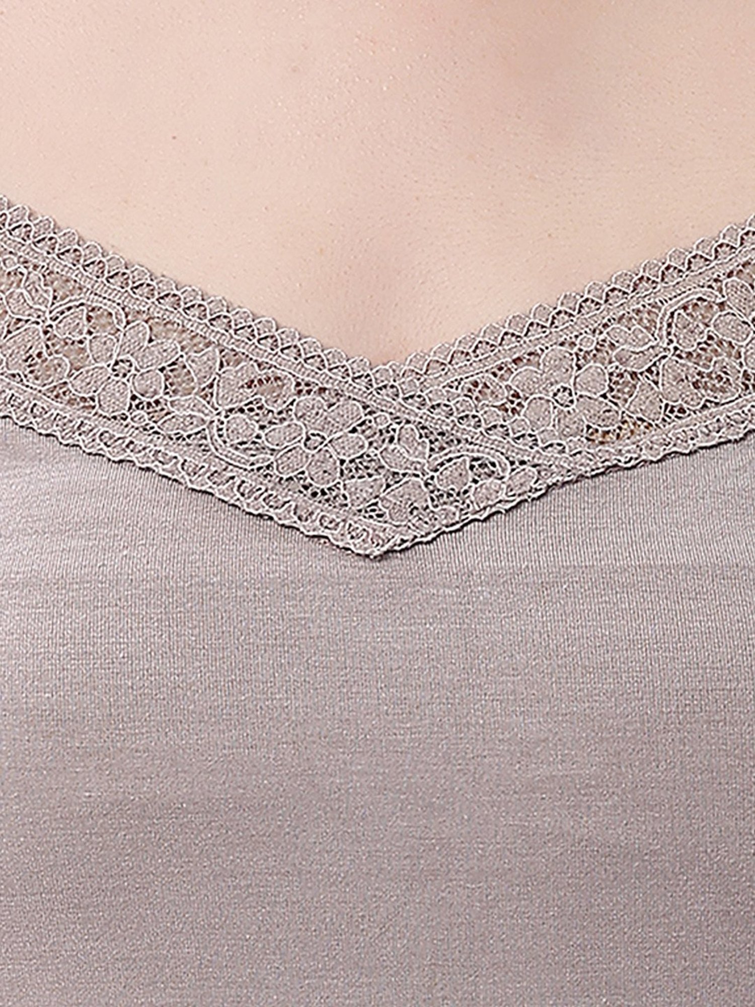 Soie Grey Self Design Camisole