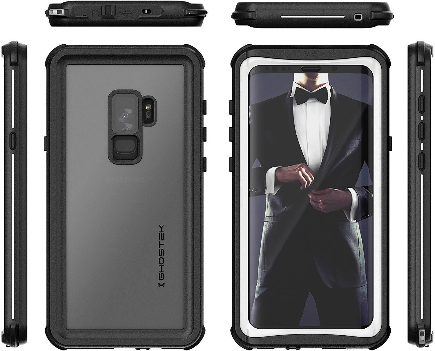 Ghostek Nautical Galaxy S9 Plus Waterproof Case with Screen Protector Slim Extreme Heavy Duty Protection Tough Shockproof Full Body Underwater Watertight Seal for 2018 Galaxy S9+ (6.2 Inch) - (Black)