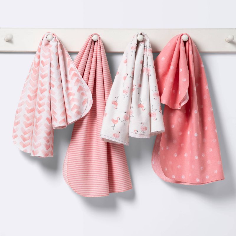Flannel Baby Blankets Flamingos - Cloud Island™ Pink 4pk