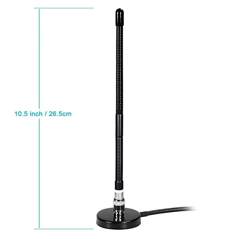 CB Antenna 27MHz CB Radio Antenna Soft Whip Magnetic Base CB Antenna BNC & PL259 Male Compatible with Cobra Midland Uniden Maxon President Portable Handheld CB Radio Car Mobile Radio Scanner