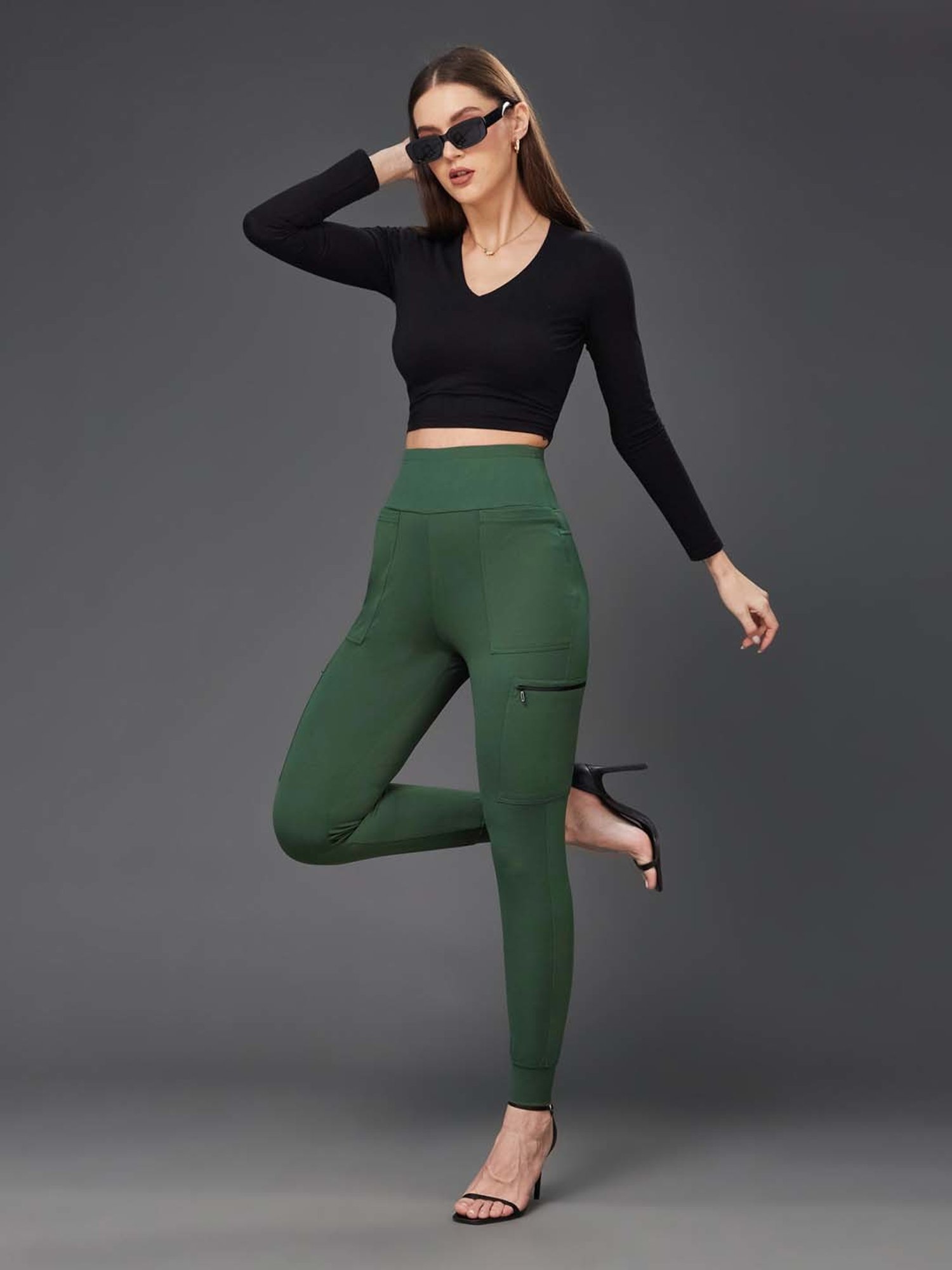 Miss Chase Green High Rise Treggings