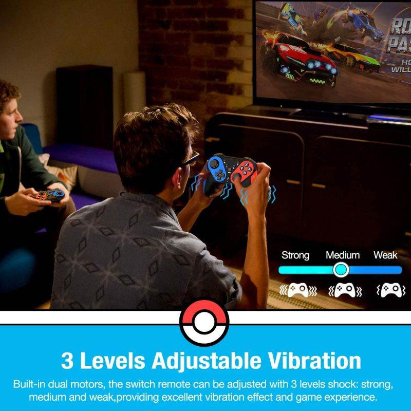 Wireless professional controller compatible with switch/Switch Lite, enhanced professional controller remote control, with automatic turbo/motion function, additional switch controller replacement