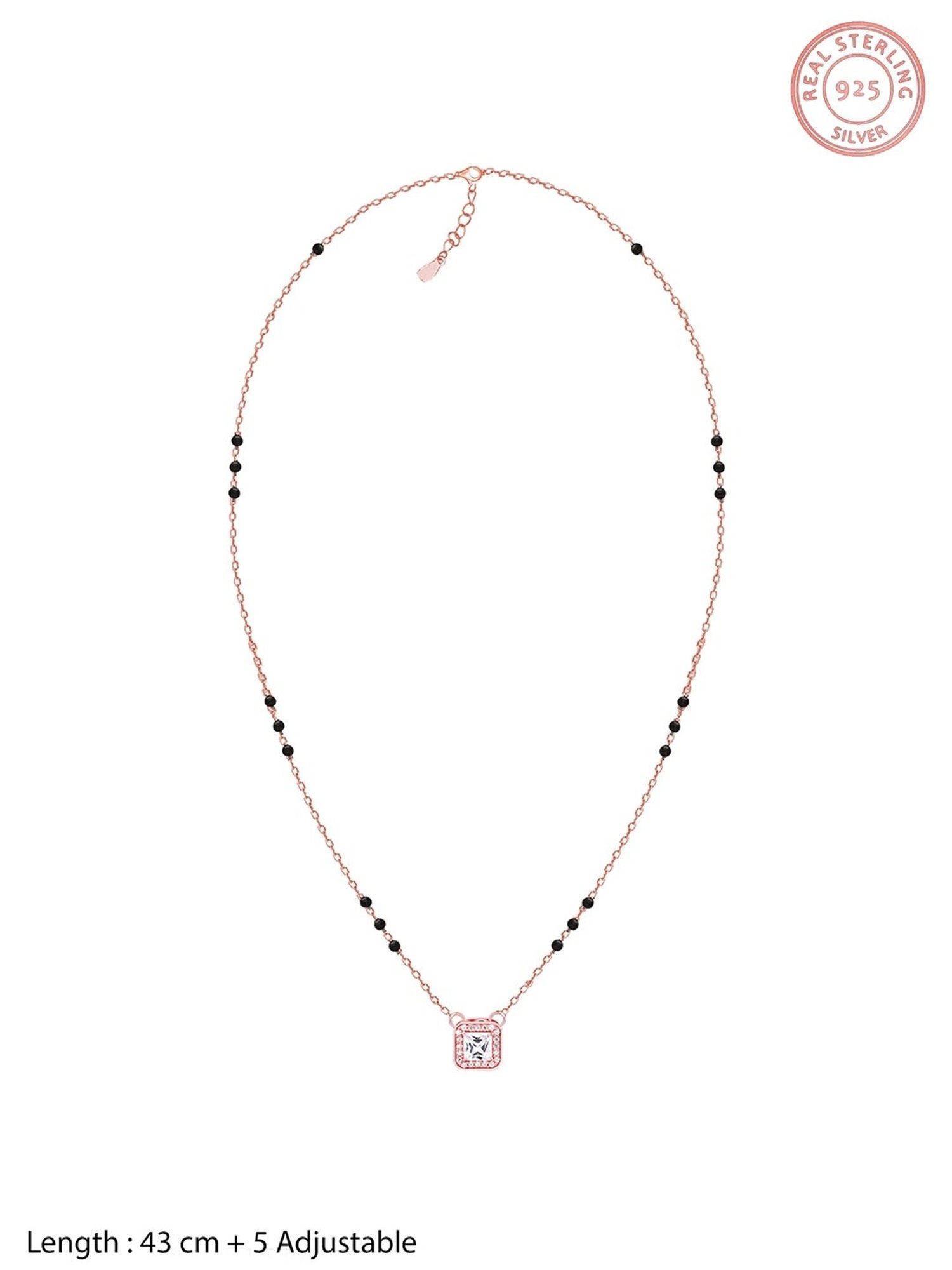 GIVA Love All Around 92.5 Sterling Silver Love Square Mangalsutra