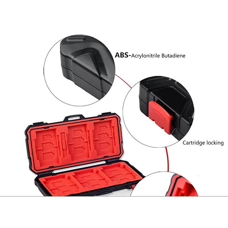 LYNCA Memory Card Case Holder Box SDCFMSDXQDTFSDHC SDXC Micro SD Card Storage Box Camera Cartridge Waterproof and Antidust Box For 3 SD 2 CF 2 TF 2 XQD For 9 Slots
