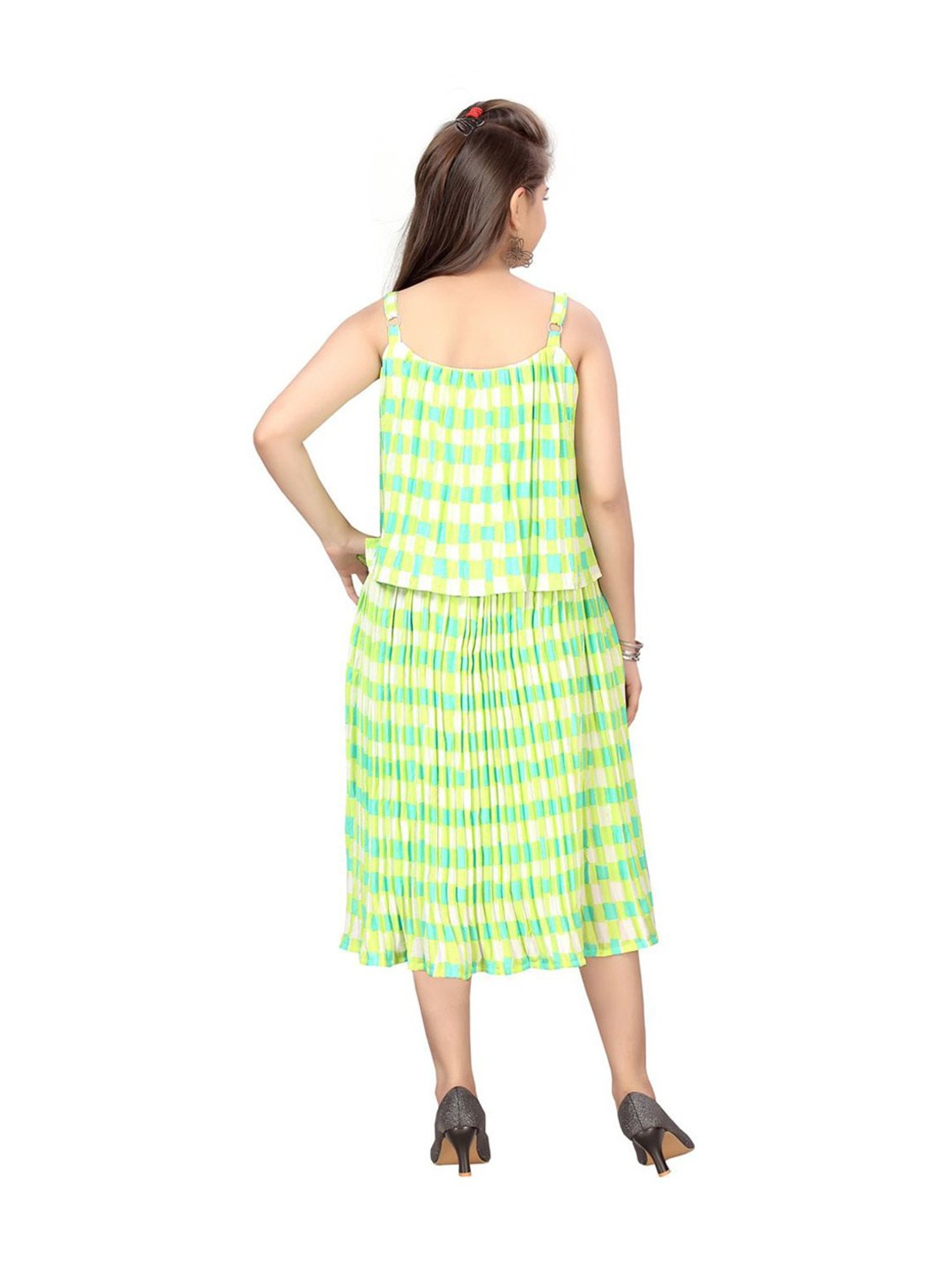 Aarika Kids Green Printed Dress