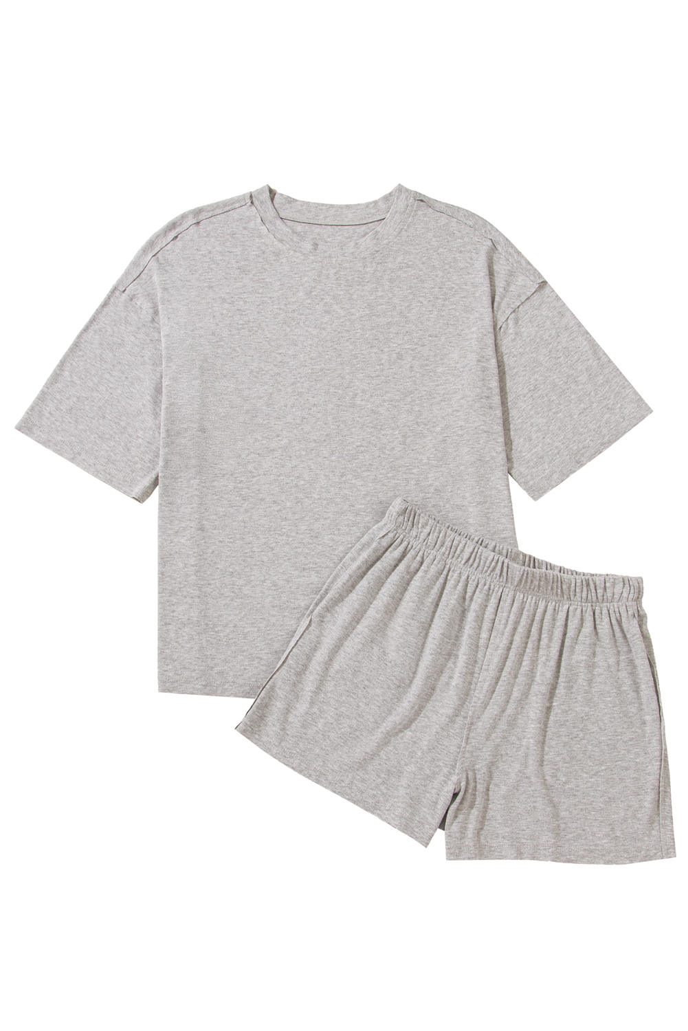 Skobeloff Textured Ruffle Split Top and Drawstring Shorts Set