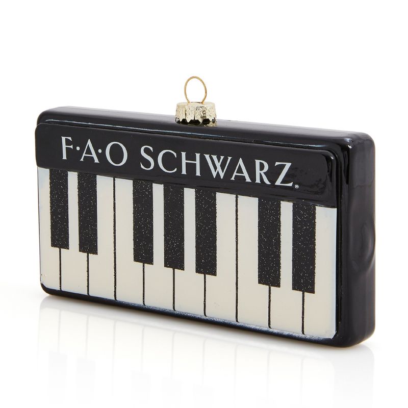 FAO Schwarz Glass Piano Ornament