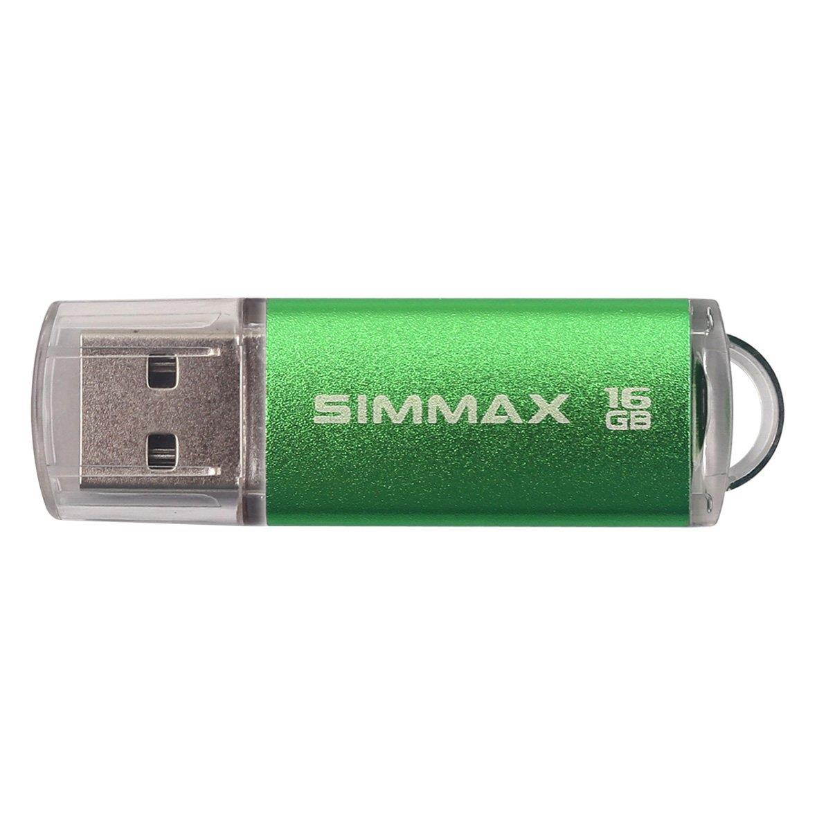 SIMMAX 5 Pack 16GB USB 2.0 Flash Drive Memory Stick Thumb Drive Pen Drive with Led Indicator (Green Purple Red Gold Blue)