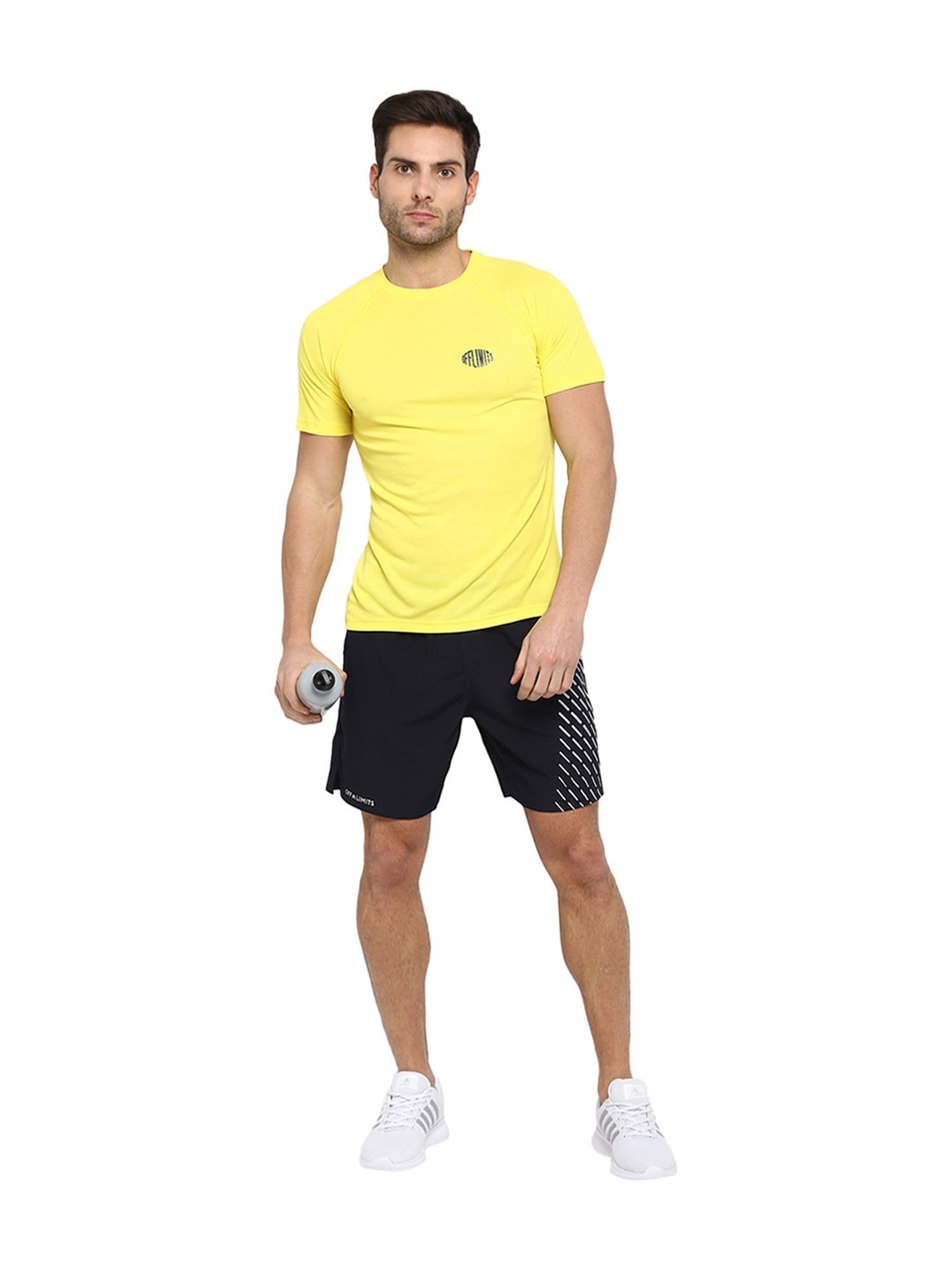 OFF LIMITS Yellow Solid Short Sleeves T-Shirt