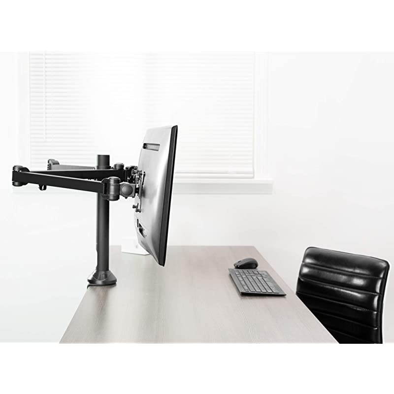 Triple 23 to 32 inch LED LCD Computer Monitor Desk Mount VESA Stand, Heavy Duty Fully Adjustable Tilt, Swivel, and Rotation, Fits 3 Screens, Black, STAND-V103