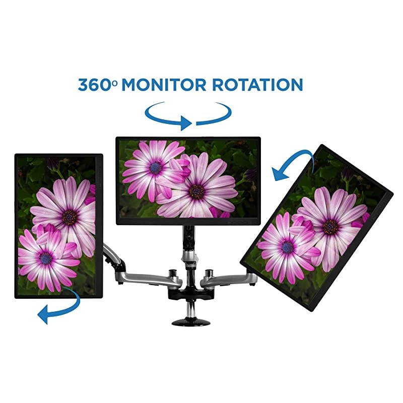 MI-4PC313S Triple Desk Monitor Mount, Silver