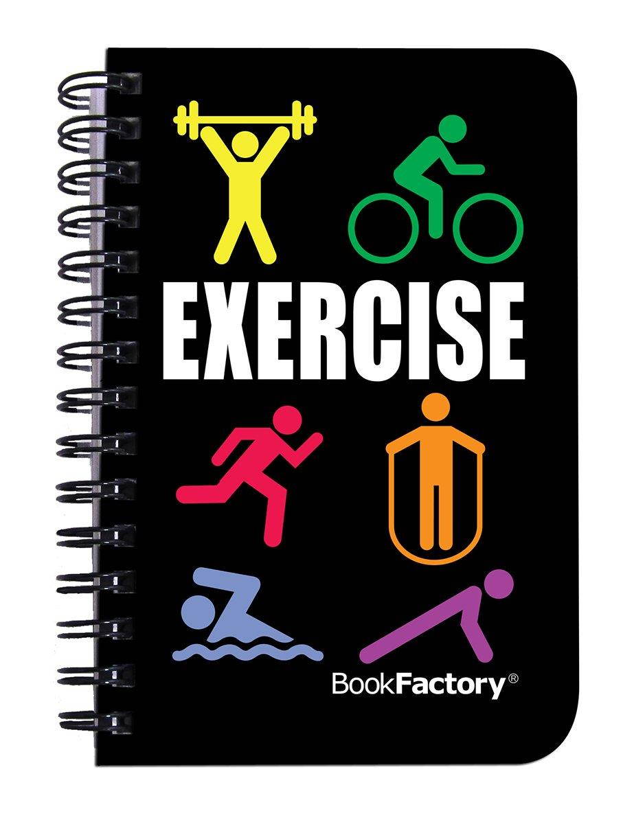 BookFactory Fitness Journal/Workout Journal/Exercise Journal/Log Book, 120 pages, 3.5&rdquo; x 5.25" (Pocket Sized Book), Translucent Cover, Wire-O Binding (JOU-120-M3CW-A (Exercise))