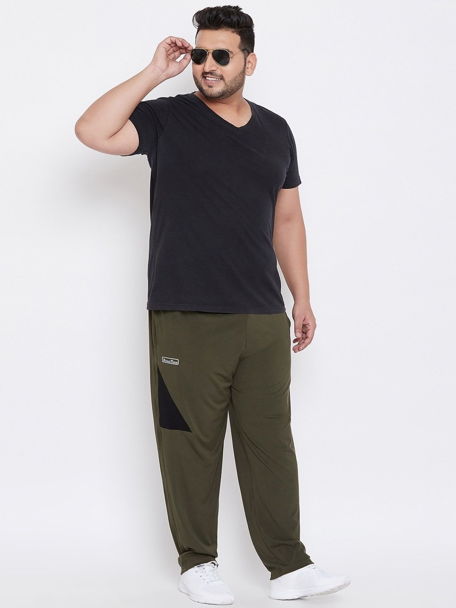 Bigbanana Olive Regular Fit Printed Trackpants