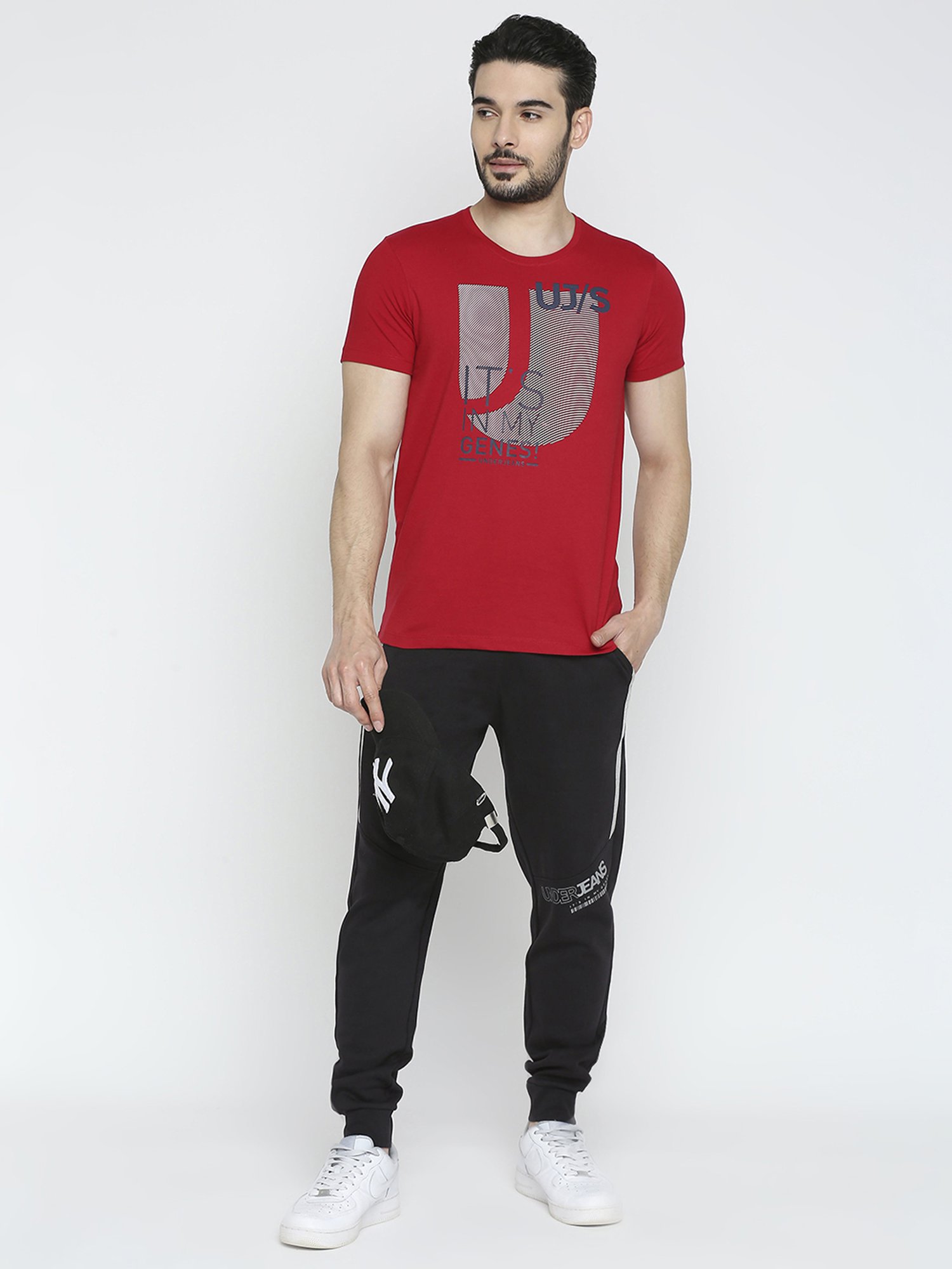 UnderJeans by Spykar Navy Regular Fit Joggers