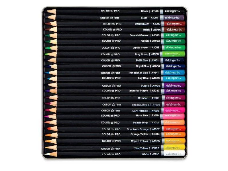 Kingart 25ct Colored Pencil w/Sketch Pad Bundle