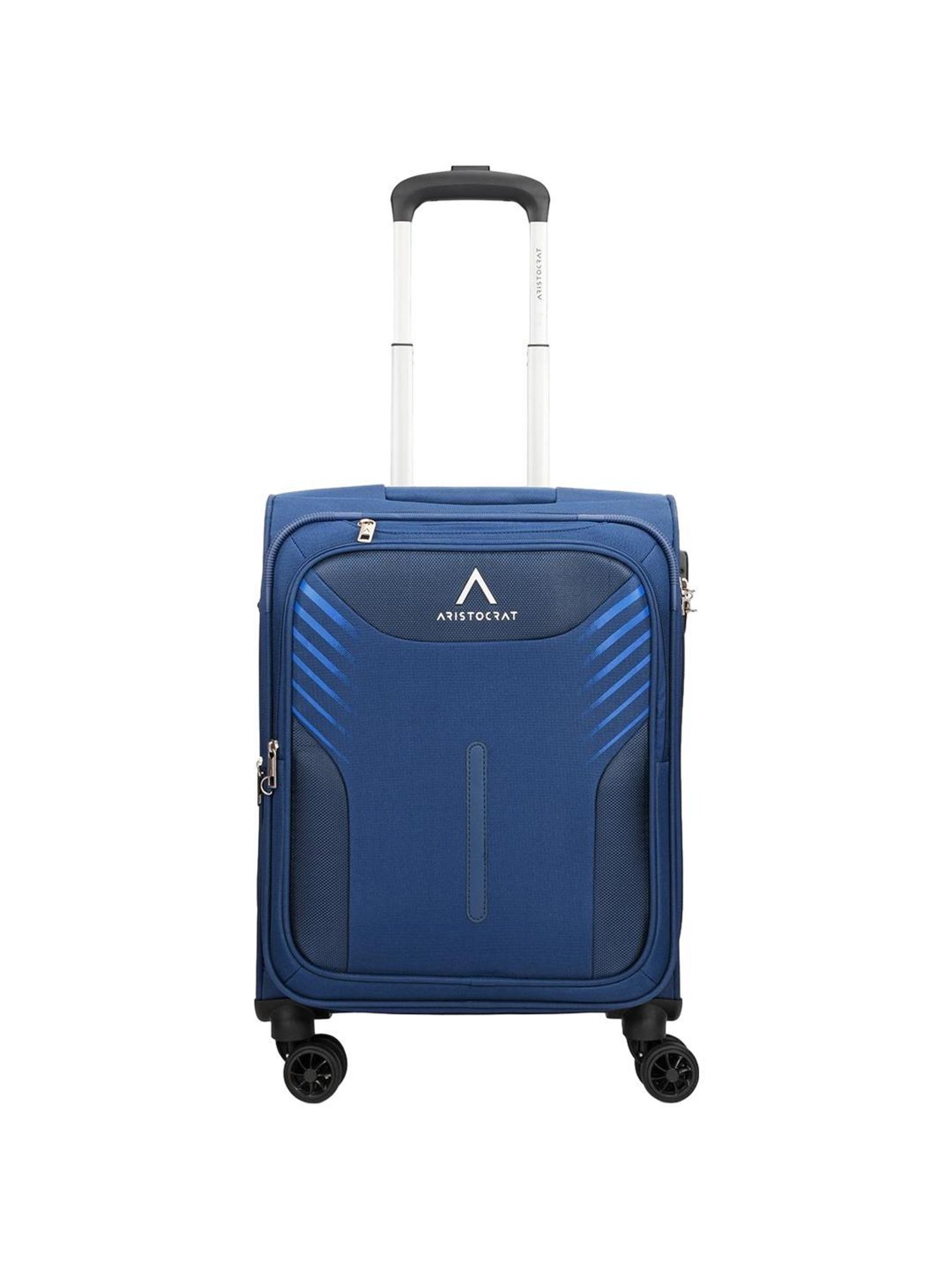 Aristocrat Dark Blue Solid Soft Cabin Trolley Bag - 25 cm