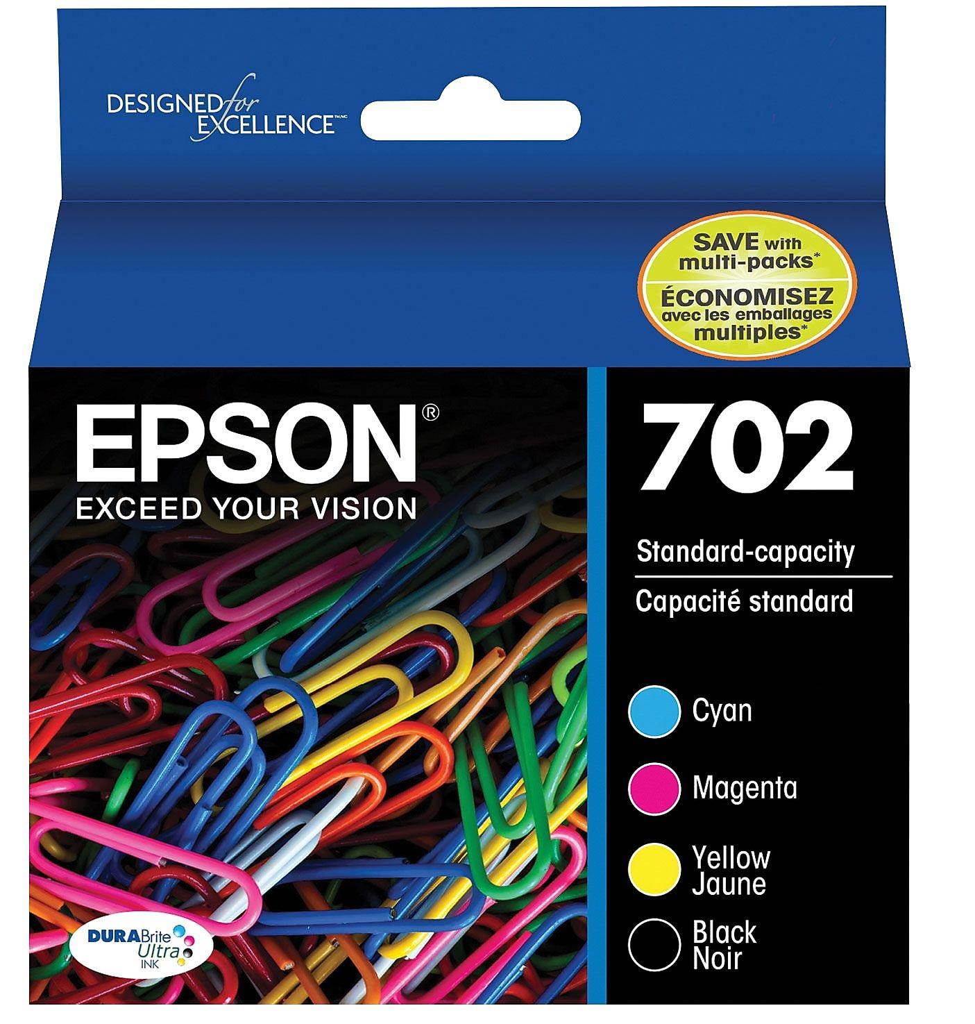 Epson Durabrite Ultra 702 Ink Cartridge - Black Cyan Magenta Yellow