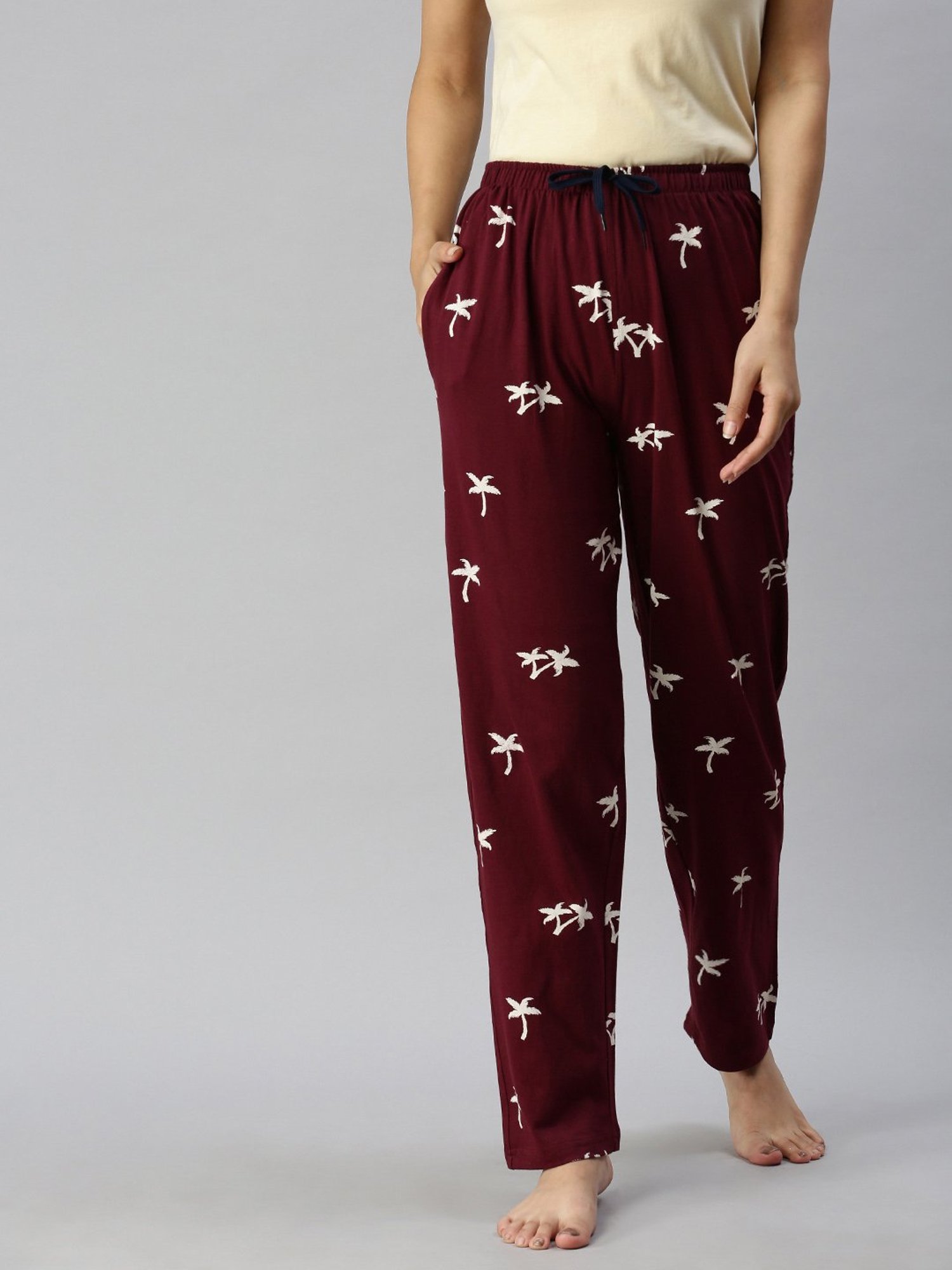 Kryptic Maroon Printed Pyjamas