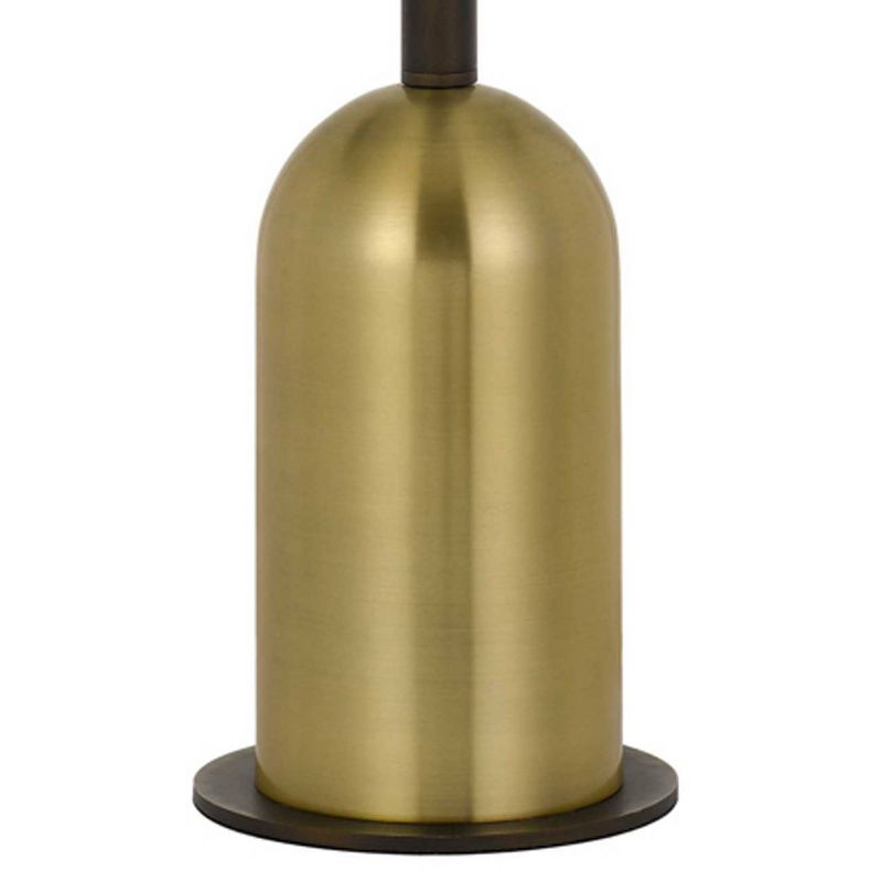 30" Metal Rimini Desk Lamp with Linen Drum Shade Black/Antique Brass - Cal Lighting