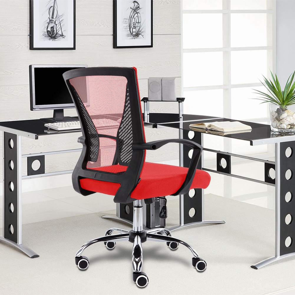 Modern Home Zuna Mid-Back Office Chair - Black/Red
