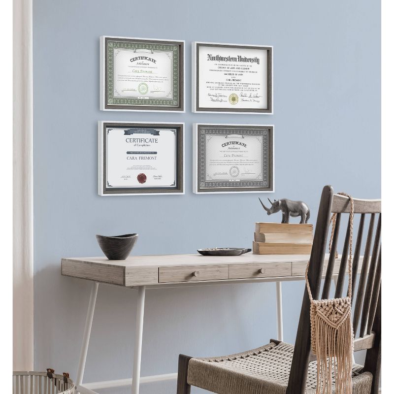 8.5" x 11" Gibson Document Frame Gray - Kate & Laurel All Things Decor
