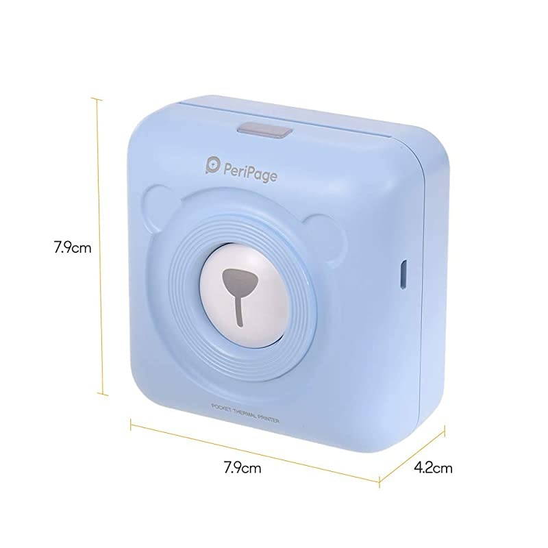 GOOJPRT PeriPage Mini Pocket Wireless BT Thermal Printer Picture Photo Label Memo Receipt Paper Printer with USB Cable Support for Android iOS Smartphone Windows