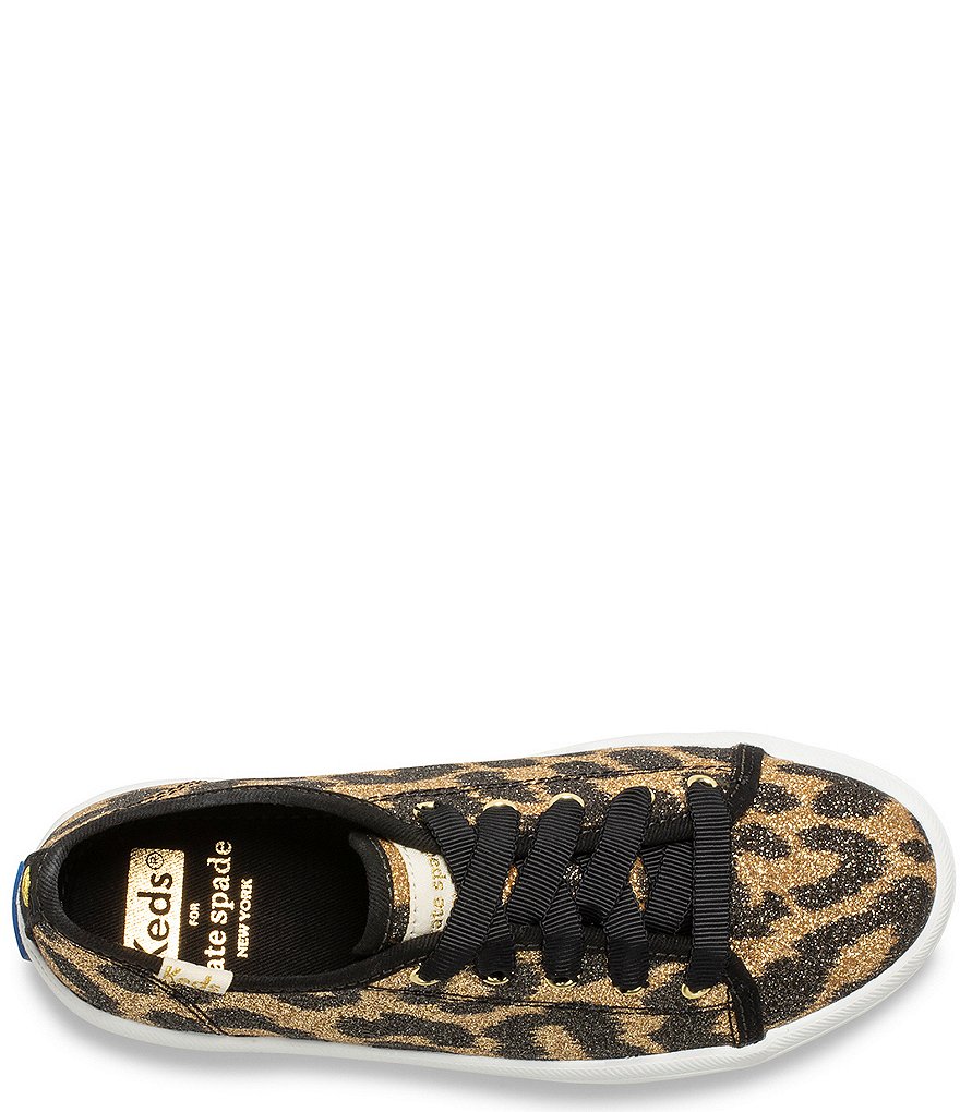 Keds Keds x kate spade new york Girls' Leopard Print Glitter Kickstart Sneakers (Youth)