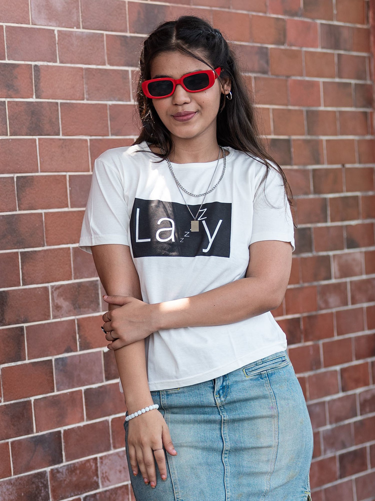 TeenTrums Girls White Printed T-Shirt