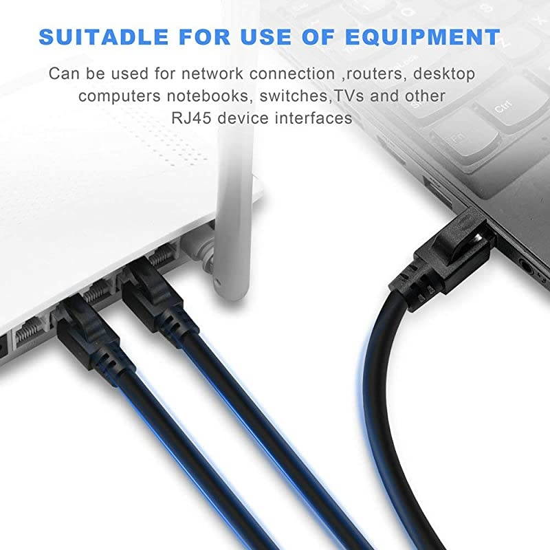 8 Ethernet Cable 60ft LIQUN Internet Cable Lastest 40Gbps 2000MHz High Speed SFTP Patch Cables with Gold Plated RJ45 Connector for Router Modem Gaming Xbox