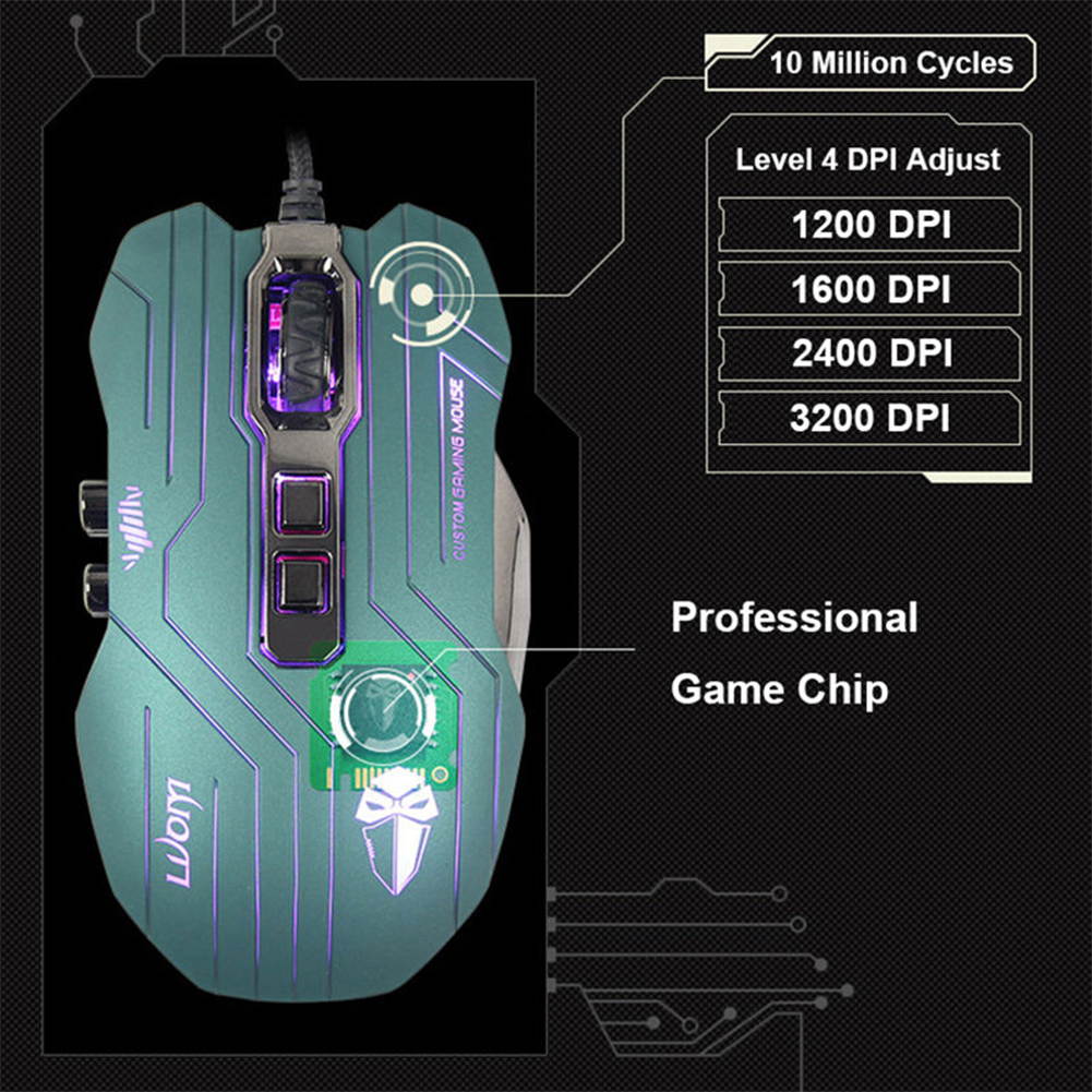 UrChoiceLtd&reg; Gaming Mouse, G5 Wired 4 Colors LED Light Breath 3200DPI 9 Buttons Optical Usb Ergonomic Pro Gamer Mouse For PC Laptop Computer