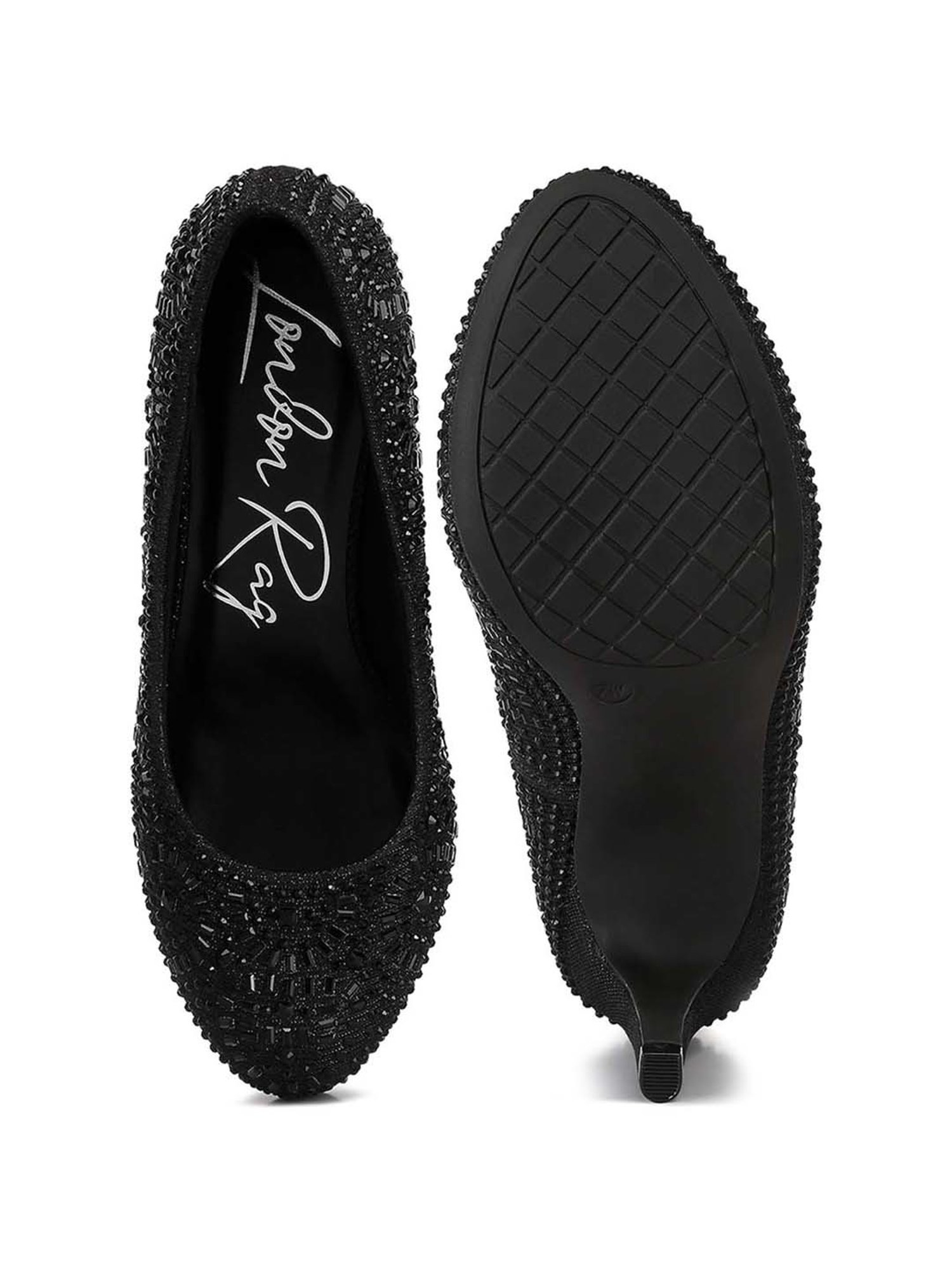 London Rag Women's Black Stiletto Pumps