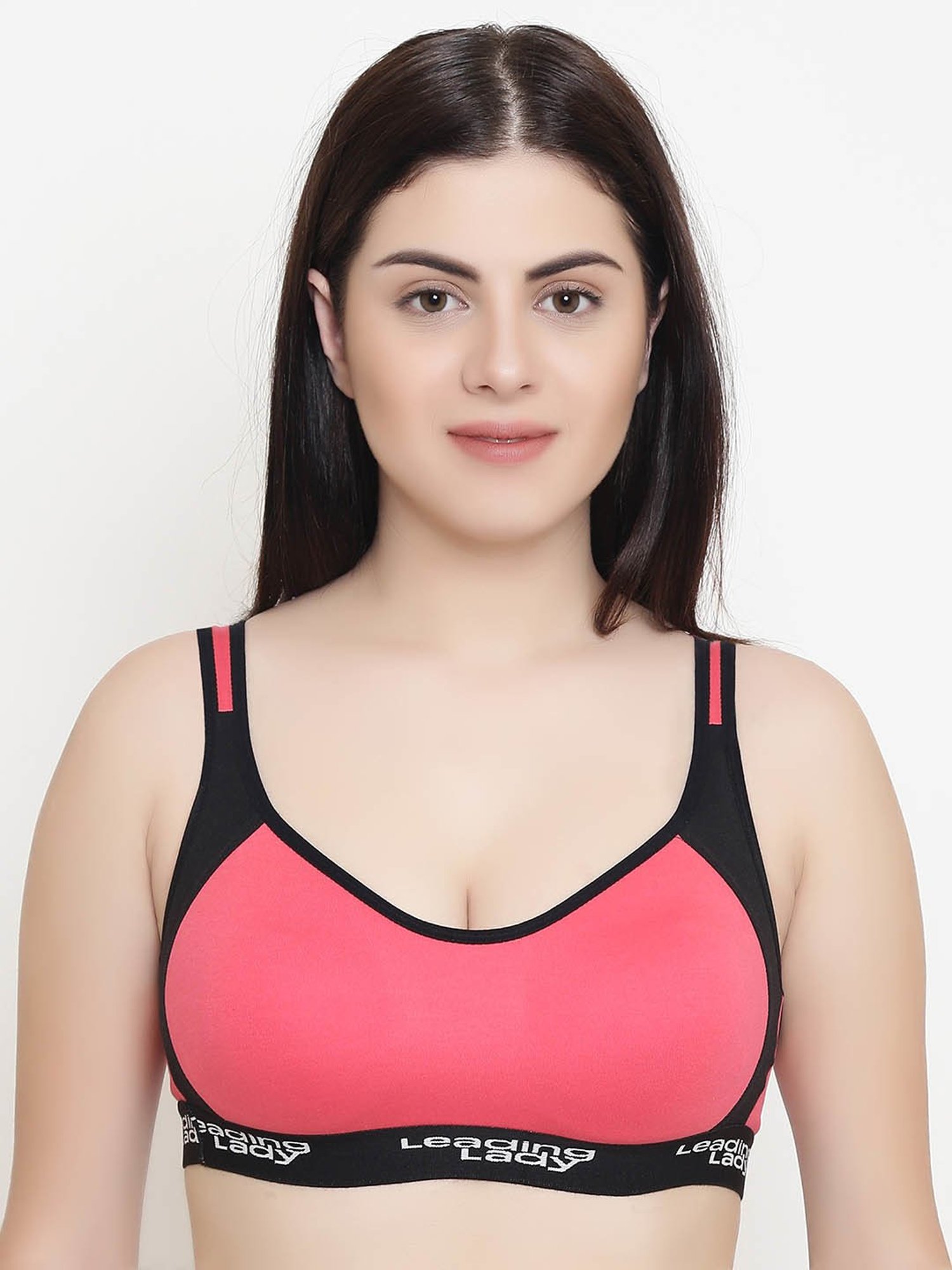Leading Lady Pink Non-Wired Non-Padded Sports Bra