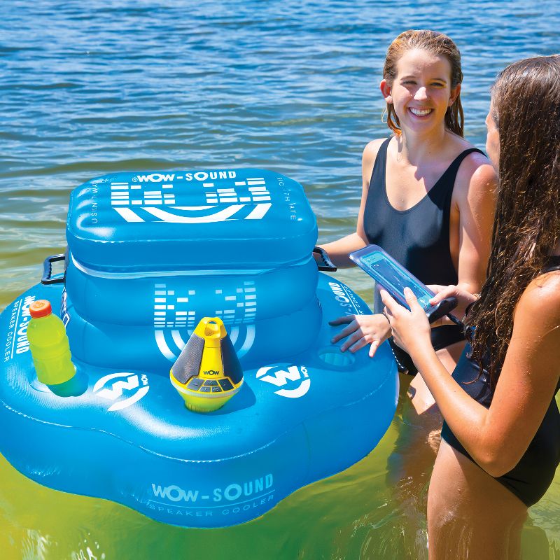 WOW Watersports Inflatable 30 Qt 30 Can Heavy Duty Pool Lake Floating Beverage Drink Cooler, Blue