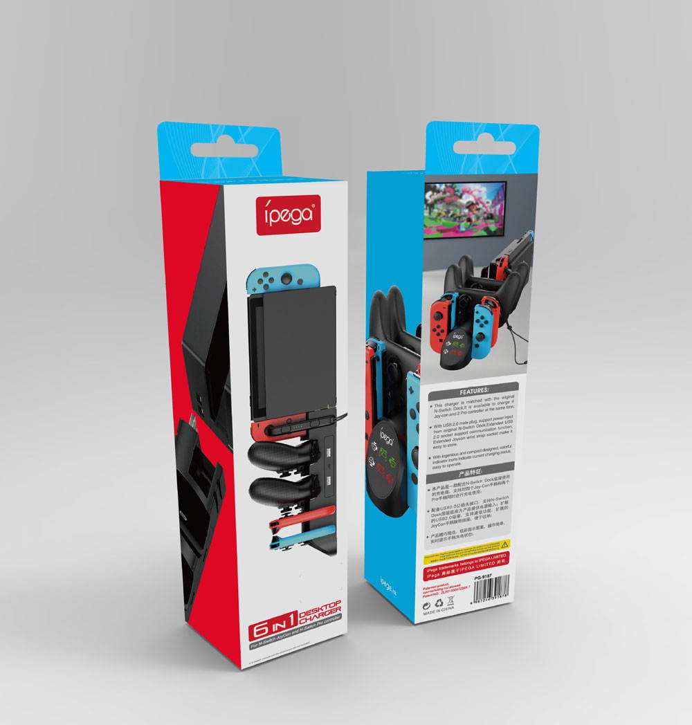 6-In-1 Seat Joycon Left and Right Joystick Charger for Switch Pro