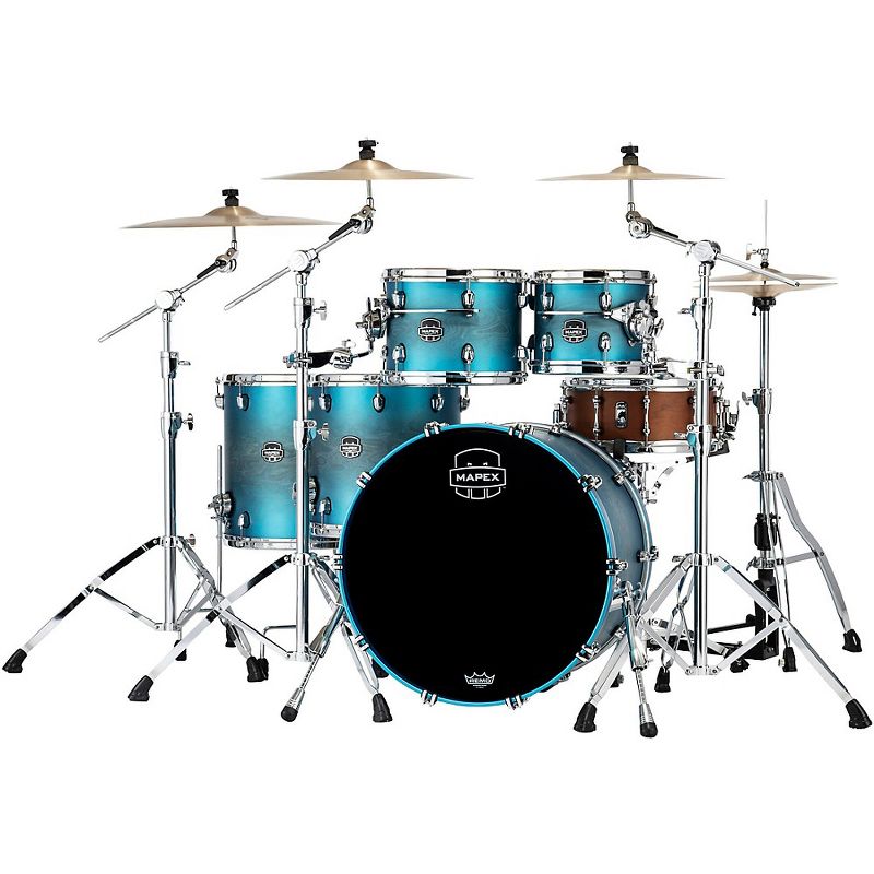 Mapex Saturn Evolution Workhorse Birch 5-Piece Shell Pack with 22 in. Bass Drum Exotic Azure Burst