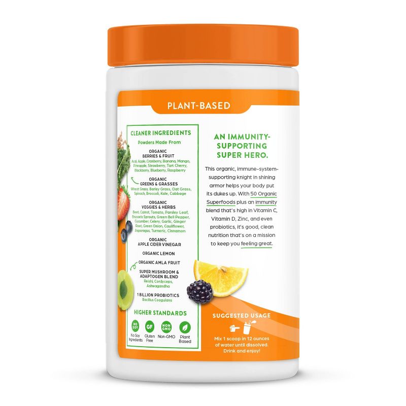 Orgain Organic Superfoods + Immunity UP! Nutrition Food - Tangerine Orange - 9.9oz