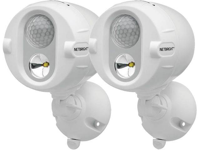 Mr Beams MBN342 Wireless Motion Sensing 200 Lumen LED NetBright&reg; Networked Spotlight, White, 2 Pack