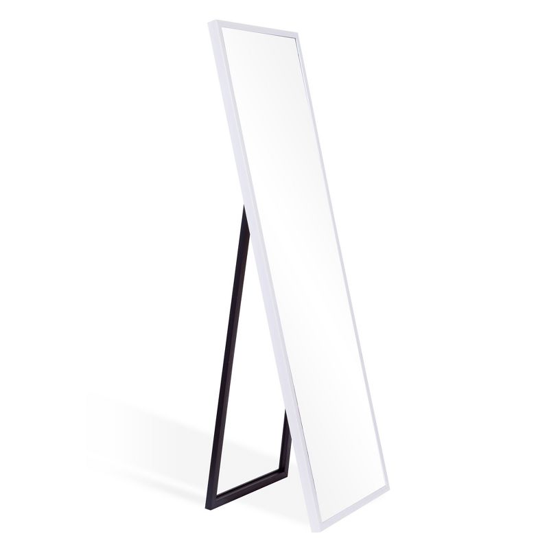 17"x59" White Free Standing with Adjustable Easel Floor Mirror White - Patton Wall Decor