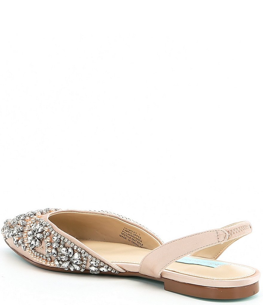 Blue by Betsey Johnson Molly Rhinestone Slingback Dress Flats