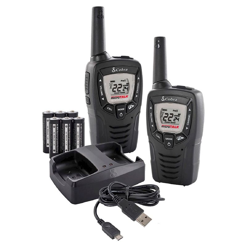Cobra 23 Mile Range FRS with Dock 2 Pack - Black (CXT390)