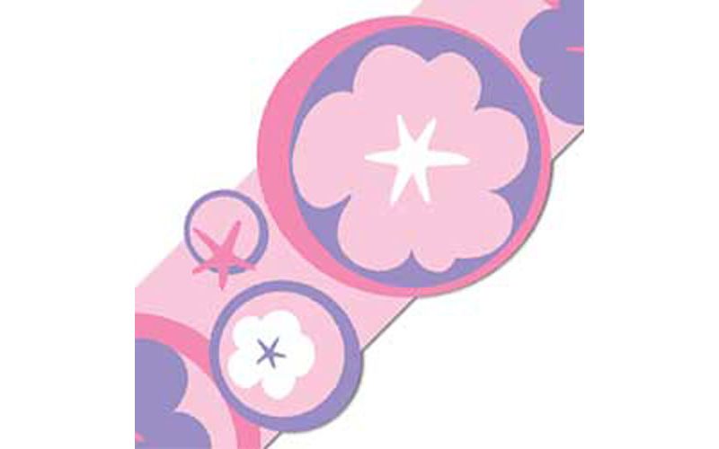 Hoolpa Flowers-Circles Self Stick Wall Border Stripe Accent - Wall Pops..
